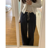 Lunivop Korean Sle Chic Spring New Elastic Waist Lace Casual Pants Women Cotton 00% Comfortable Fit Casual Trousers for Ladies