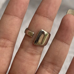 Lunivop Y2K Crystal Rings Kpop Heart Adjustable Ring Irregular Geometry Punk Vintage Rings For Women Girls New Fashion Jewelry