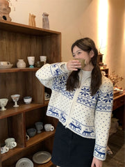 Lunivop Vintage Korean Style Women Sweaters Zipper Knitted Cardigan Casual Retro Jumpers Harajuku Fashion Long Sleeve Knitwear