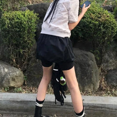 Lunivop High Waist Solid Color All Match Loose A-line Skirt Women Spring New Streetwear Fashion Pleated Casual Mini Skirt