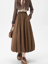 Lunivop Retro Ball Gown Long Skirt Women Loose High Waist Elegant A Line Skirt Fall Vintage Sweet Design Korean Solid Long Skirts