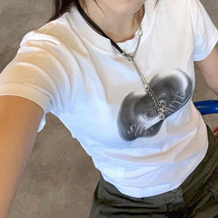 Lunivop Harajuku Y2K Print Kawaii Baby Tees Summer E-girl Crop Tops Slim 2000s Streetwear Goth Short sleeve Tee T-shirts Korean Fashion