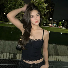 Lunivop Lace Sleevless Solid Bodycon Tops Sexy Women'S Tank Camis 2024 New Summer Y2K Streetwear Korean Casual Clothes