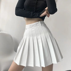 Lunivop Pleated Skirt Women's Summer High Waist Skirt Pants A-line Slim Suit Pleated Kawaii All-match College Style Skirts
