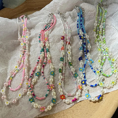 Lunivop Bohemia Handmade Colorful Seed Beads Necklace set Choker Simple Women Fashion Pearl Flower Necklaces Collar Sweet Jewelry Gifts