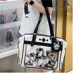 Lunivop Japanese Beige Ita Bag Handbag Women Harajuku Aesthetic Transparent Itabag Ladies Large Capacity Shoulder Bags New