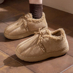 Lunivop Snow Boots Women Bowknot Cotton Shoes Thick Platform Ankle Boots for Women Fur Warm Ankle Plush Warm Ankle Boot Zapatos De Mujer