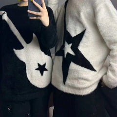 Lunivop Gothic Vintage Y2k Sweater Women Harajuku Punk Long Sleeve Knitted Pullover Japanese Style Grunge Streetwear Sweaters