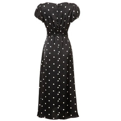 Lunivop Fashion Women Dress Short Sleeve V Neck Lace Patchwork Polka Dot Print Female Party Dresses New Tide