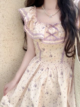 Lunivop Elegant Sweet Purple Floral Dress for Women Y2k Summer Lace Flying Sleeve Dresses New Slim Waist Vestidos De Mujer