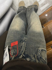 Lunivop American Vintage High Waist Wide Leg Jeans Women Washed Straight Baggy Denim Pants Basic Casual Trousers Autumn New