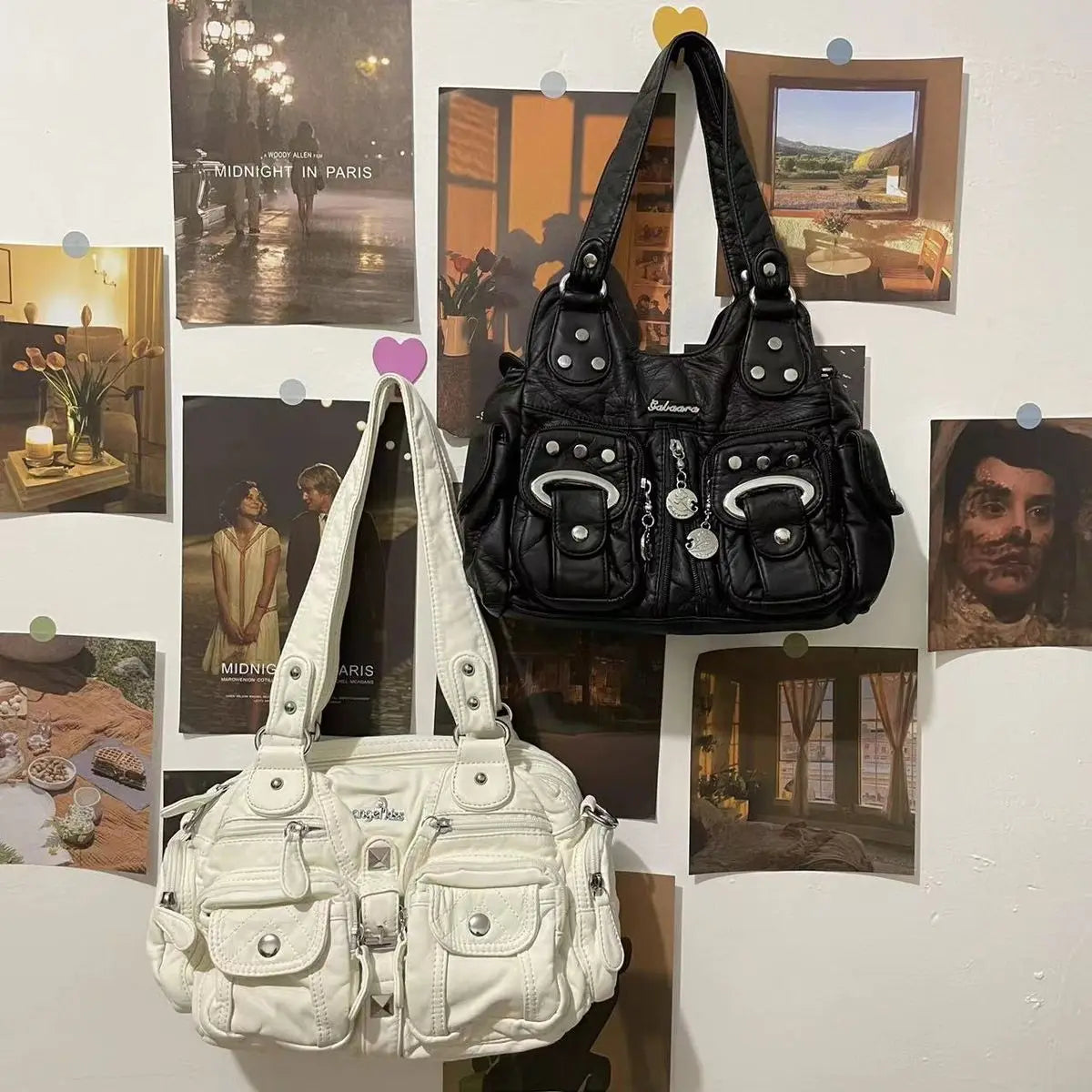 Lunivop Vintage White Y2k Messenger Bag Purse Women Hot Girl Pu Leather Casual Shoulder Bags Female Harajuku Aesthetic Handbag