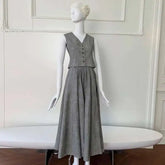 Lunivop 2025 Spring New Product Grey Vest Paired With Suit Coat Half Skirt Fashion 3-Piece Set For Women Solid Color Button