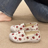 Lunivop Shoes for Women Strawberry Pattern Lace Up New Woman Footwear On Sale Deals Daily Routine Stylish Offers Vulcanized Shoe