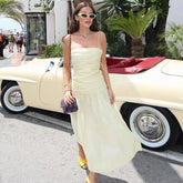Lunivop Ruched Ruffles Strap Long Women'S Dresses Elegant Evening Solid Summer Party Beach Y2K Streetwear Clothes Casual