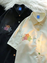 Lunivop Harajuku Stars Y2K Shirt Women Loose Vintage Streetwear Bf Hip Hop Blouse Oversize Gothic Casual Short Sleeve Summer Tops