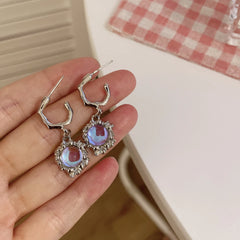 Lunivop Kpop Goth Y2K Irregular Aesthetic Cross Heart Tassel Pendant Earrings Punk Jewelry For Egirl EMO 2000s Scene Jewelry Accessories