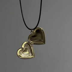 Lunivop Love Heart Secret Message Locket Necklace Pendant Vintage Gift For Lover Couples Custom Message Fashion Jewelry