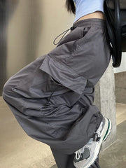 Lunivop Streetwear Hip Hop Cargo Pants Women Fashion Pockets Oversize Loose Trousers Summer Bf Korean High Waist Wide Leg Pants New