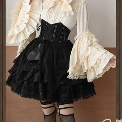 Lunivop Gothic Vintage Ruffles Long Sleeve Blouses Y2k Aesthetic Retro Tops Blusas Bow Design Elegant Lolita Shirts Women Female
