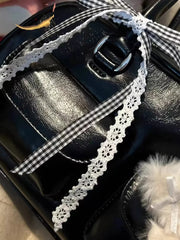 Lunivop Women's Handbag 2025 New Sle Ribbon oulder Commuter Bag Versatile Faionable Korean Sle PU Leather Bag