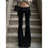Lunivop Women Black Gothic Baggy Jeans Harajuku Oversize Denim Trousers Japanese 2000s Style Y2k Vintage Jean Pants Trashy Clothes 2025