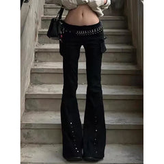 Lunivop Women Black Gothic Baggy Jeans Harajuku Oversize Denim Trousers Japanese 2000s Style Y2k Vintage Jean Pants Trashy Clothes 2025