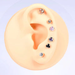 Lunivop 2PCSLove Heart Cartilage Earring Cartilage Piercing Jewelry Forward Helix Earrings Cartilage Hoop Earring Helix Piercing Jewelry