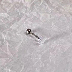 Lunivop Lovely Transparent Love Heart Acrylic Tongue Bar Rings Stainless Steel Student Anti-discovery Earring Tongue Piercing Jewelry