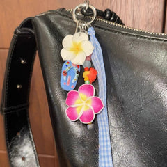 Lunivop Fashionable Summer Island Themed Slipper Bag Charm Keychain Accessory for Trendy Fashion Enthusiasts and Travelers