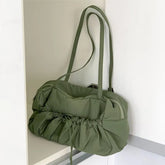 Lunivop Harajuku Beige Shoulder Bags Women Retro Nylon Pocket Chic Casual Handbag Female Vintage Portable Underarm Bag Purse