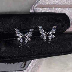 Lunivop New Fashion Bling Zircon Butterfly Earrings for Women Exquisite Copper Studs Sweet Elegant Party Jewelry Wedding Gifts