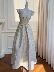 Lunivop Jacquard Design Long Dresses For Women Slash Collar High Waist Sleeveless Elegant Dress Female Summer 2025 New