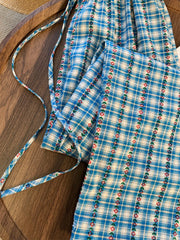 Lunivop Floral Sweet Plaid Pant Women Vintage Loose High Waist Casual Straight Trousers Summer Retro Korean Female Wide Leg Pants