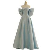 Lunivop elegant Strapless A-line Evening Dress With Big Bow Sexy Sleeveles Formal Pageant Prom Gown Customized Floor Length Prom Dresses