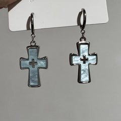 Lunivop Stainless steel large cross earrings
