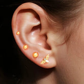 Lunivop 4Pcs Gothic Bat Design Piercing Earrings, Crystal Zirconia Cartilage Tragus Helix Studs, Gothic Style Body Jewelry