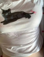 Lunivop Cat With Bow Preppy Baby Tee Coquette Clothing 90s Style Short Sleeve Tee For Women Aesthetic Clothing Cat lover Top Y2k T-shirt