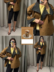 Lunivop Women High Street Loose Buttons Short Jacket Autumn Fashion Double-Sided Commute Women Casual Coat Long Sleeve New Jackets