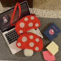 Lunivop Sweet Lovely Soft Mushroom Shape Crossbody Bag Women Cartoon Small Capacity Mini Purse Ladies Casual Unique Lipstick Coin Wallet