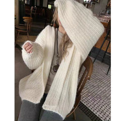 Lunivop Chunky Knit Open Front Hooded Cardigan for Women Comfy Longline Sweater Hoodie Coat Female Casual Chic Autumn Winter Outfit