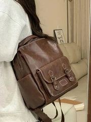 Lunivop Vintage Brown Backpacks Women Preppy Style Large Capacity Casual Mochila Schoolbag Female Retro Y2k Backpack Aesthetic