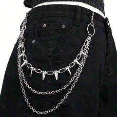 Lunivop 1pc Funky Stainless Steel Spiked Pants Chain , Y2k Star Pants Chain Pocket Chain For Pants Biker Hip Punk Chains Jewelry