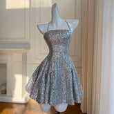 Lunivop Fashion Women's Hanging Straps Around The Neck Dress Sleeveless Bustier Sequin Female Party Dress New Tide