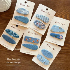 Lunivop 2pcs New Cute Cotton Embroidered Denim Hair Clips for Girls Sweet Flower Hairpins BB Clips Kids Fashion Hair Accessories