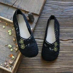 Lunivop Flats Kawaii Ladies Footwear Round Toe Hollow Flower Women's Shoes Cute Flat Beige A High Quality Social Youthful Emo L 39