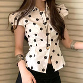 Lunivop Women's Shirt Summer Women Top Female Black White Shirts Office Ladies Blouse OL Clothes Woman Short Sleeve Workwear