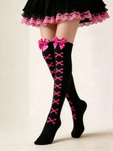 Lunivop 1 Pc Bowknot Y2K Lolita Over-The-Knee Socks Japanese JK Sweet Thigh High Stockings