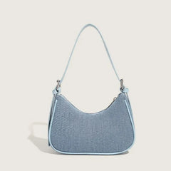 Lunivop Retro Denim Y2k Bags Purse Women Harajukuu Heart Rhinestone Zipper Casual Shoulder Bags Ladies Vintage Trendy Handbag