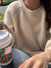 Lunivop Knit Sweater Women's Tops Long Sleeves Crew Neck Pullover Oversized Loose Plain Jumper Casual Stylish Autumn Winter Outfit
